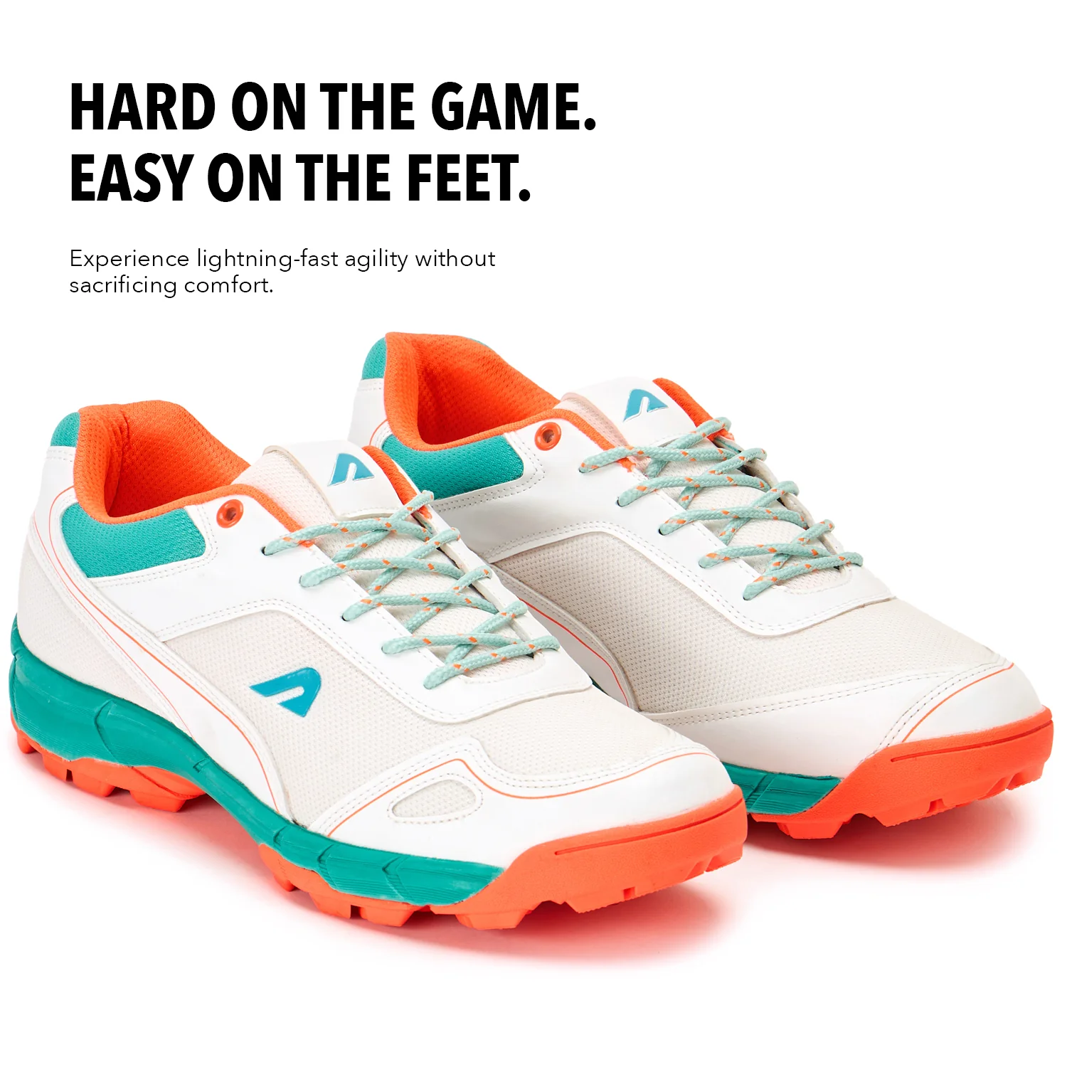 TurfPro Cricket Shoes - Mint-Orange - Image 5