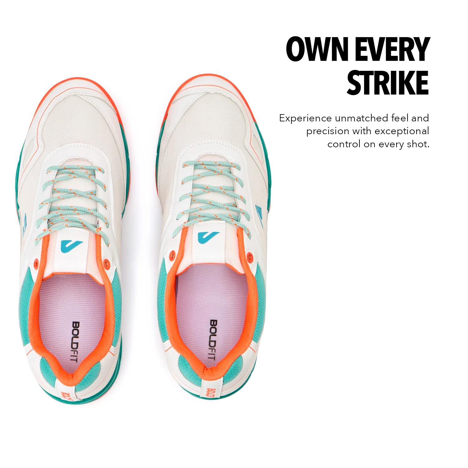TurfPro Cricket Shoes - Mint-Orange - Image 6