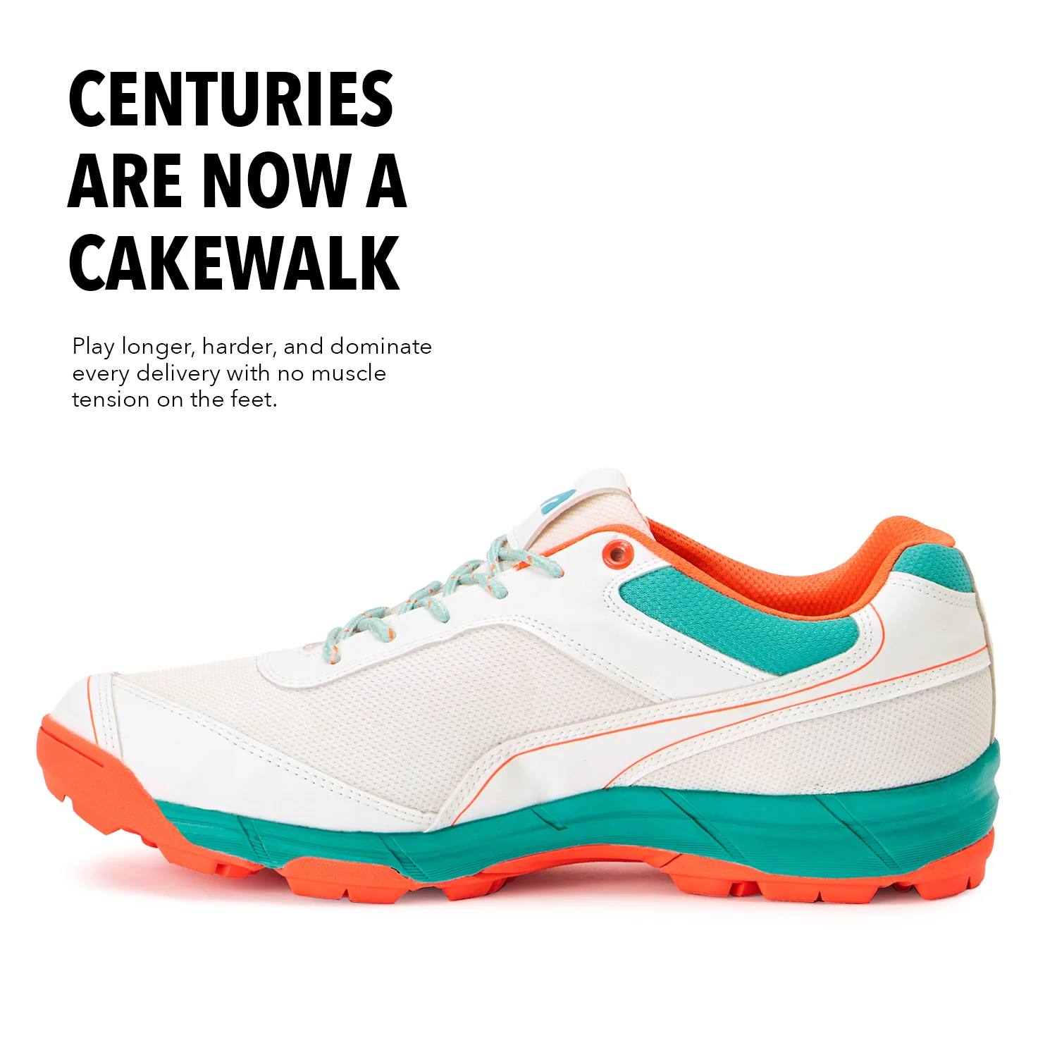 TurfPro Cricket Shoes - Mint-Orange - Image 8