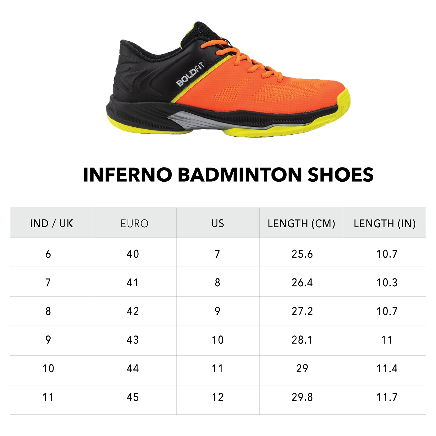 Inferno Mens Badminton Shoes - Orange-Black - Image 8