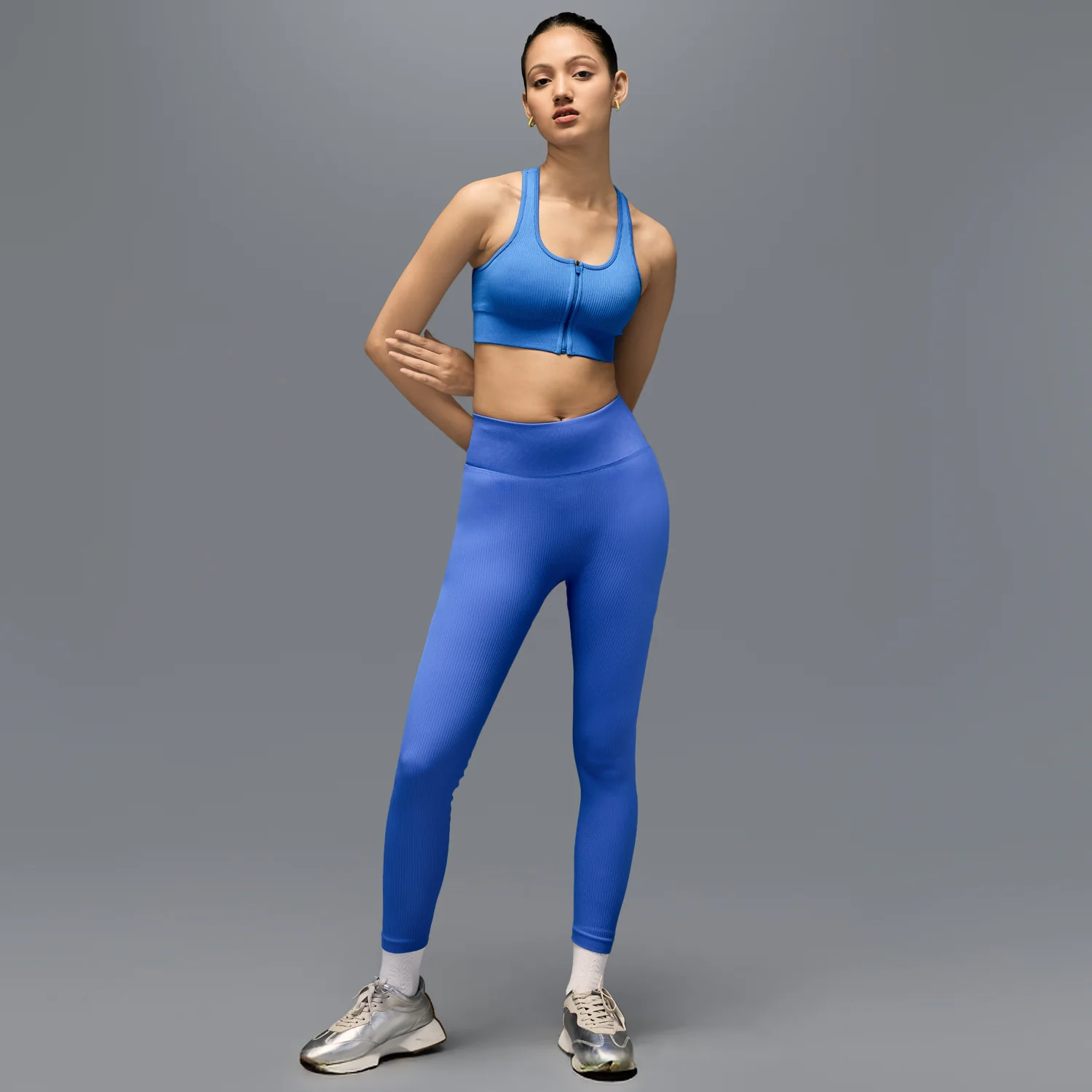 Limitless Snatched Mid waisted ripped Leggings - BLUE - Image 2