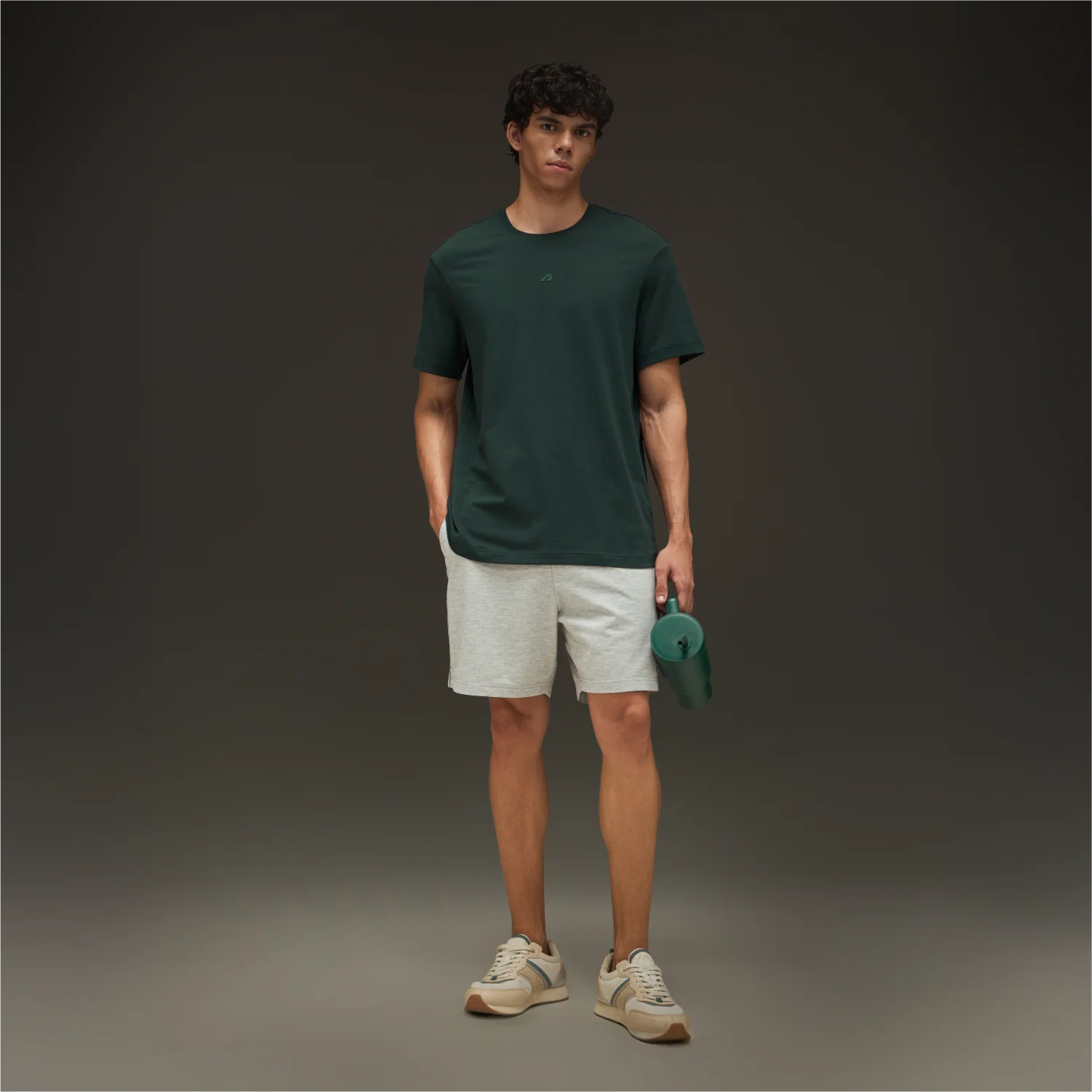 Essential Cotton T-Shirt Bottlegreen - Image 3