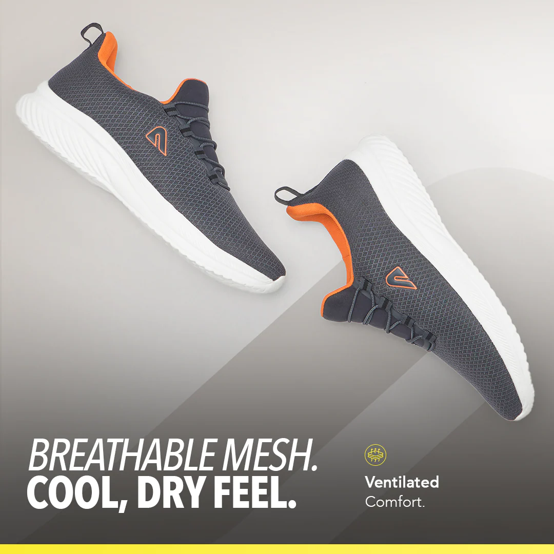 Flexcush Men Walking Shoes - Grey - Image 5