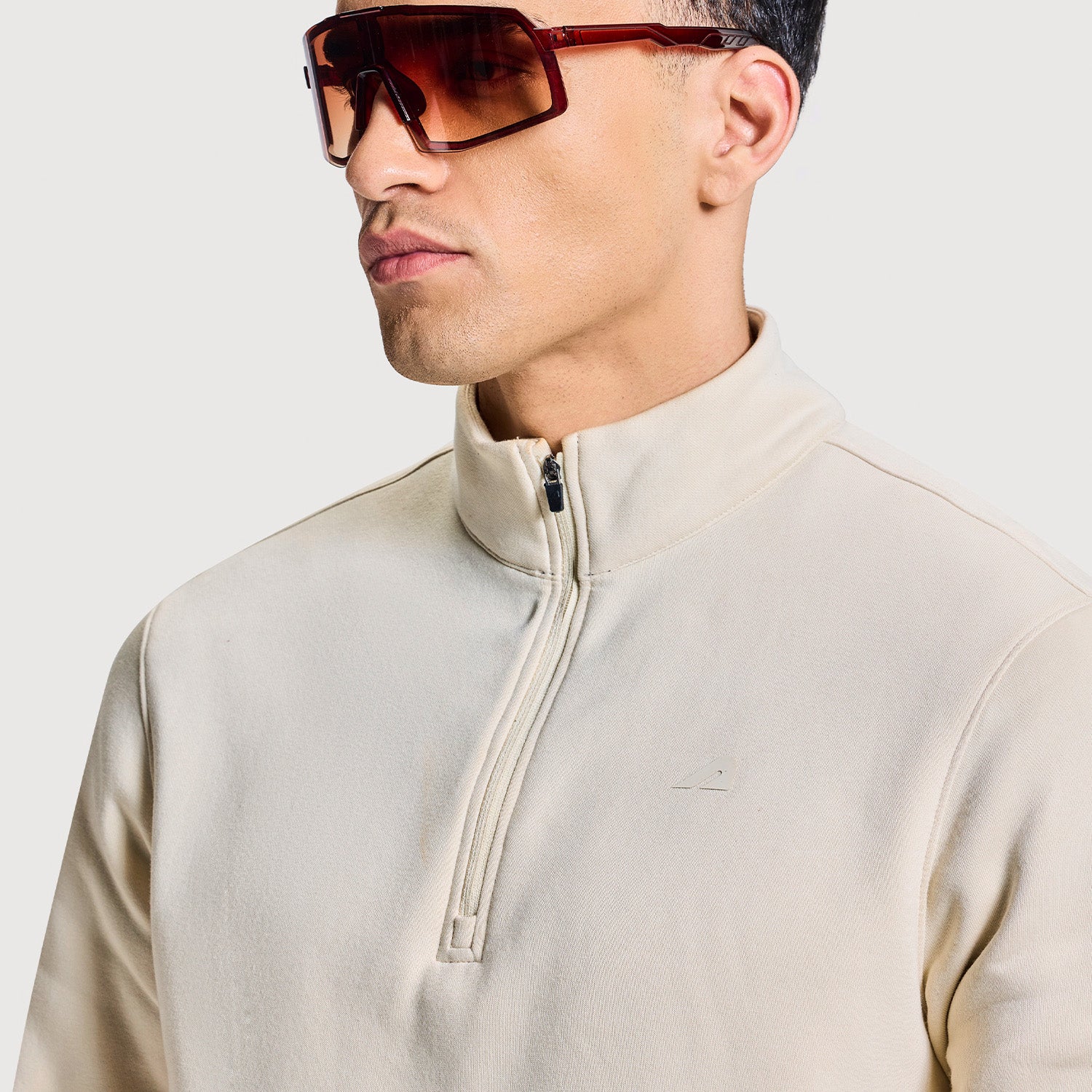 Men Whitecap Grey Half Zipper Jacket - Image 5
