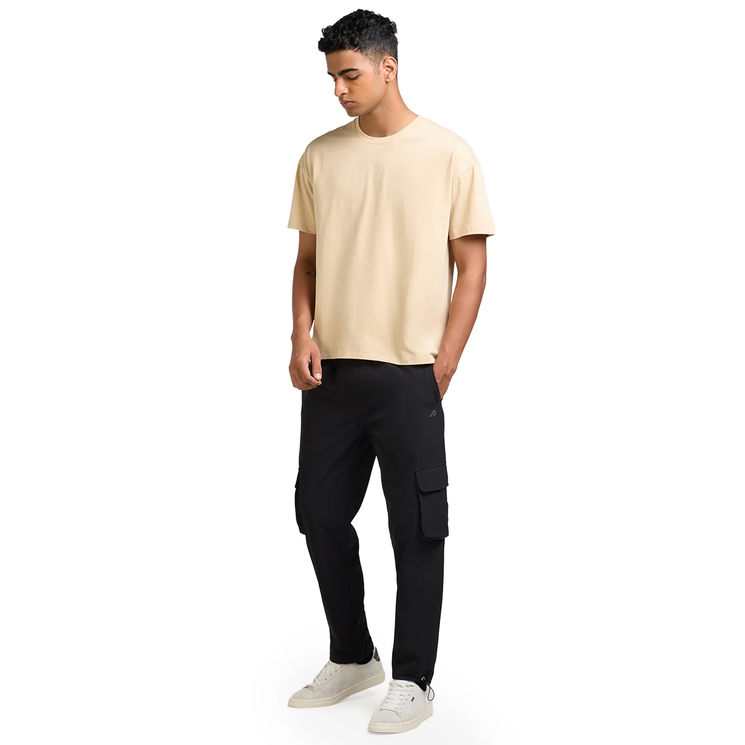 Mens Oversized T-Shirt -  Beige - Image 4