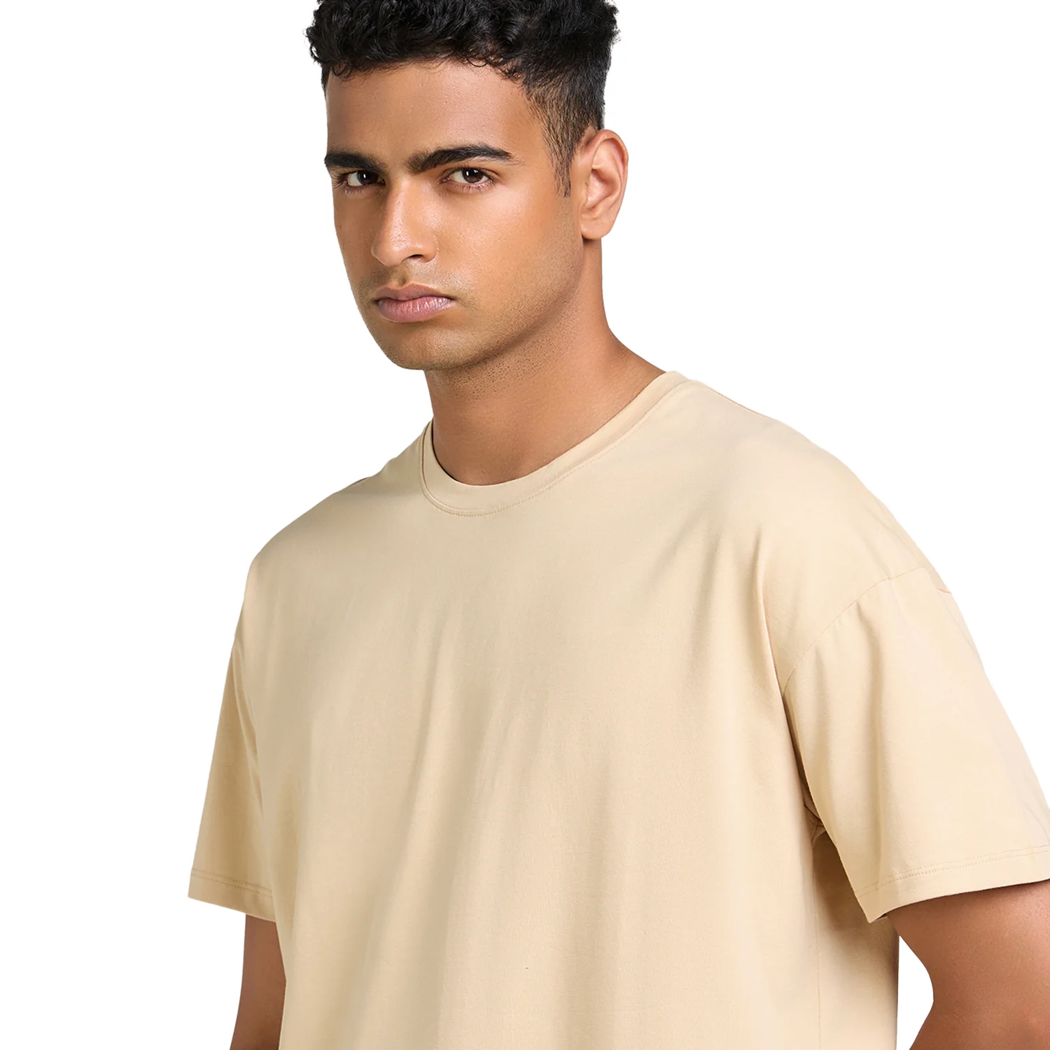 Mens Oversized T-Shirt -  Beige - Image 5