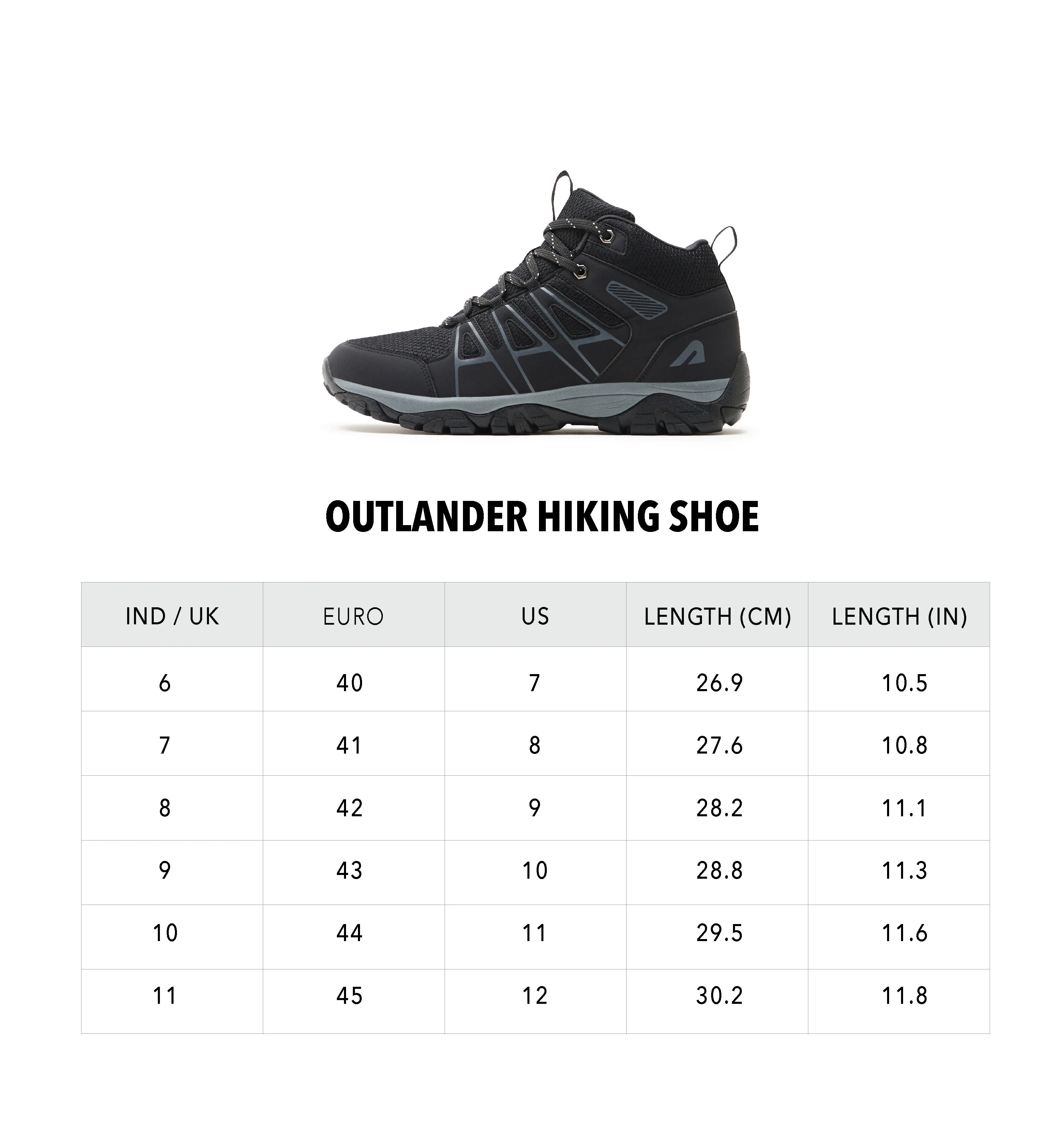 Outlander Pro Mens Trekking Shoes - Black - Image 8