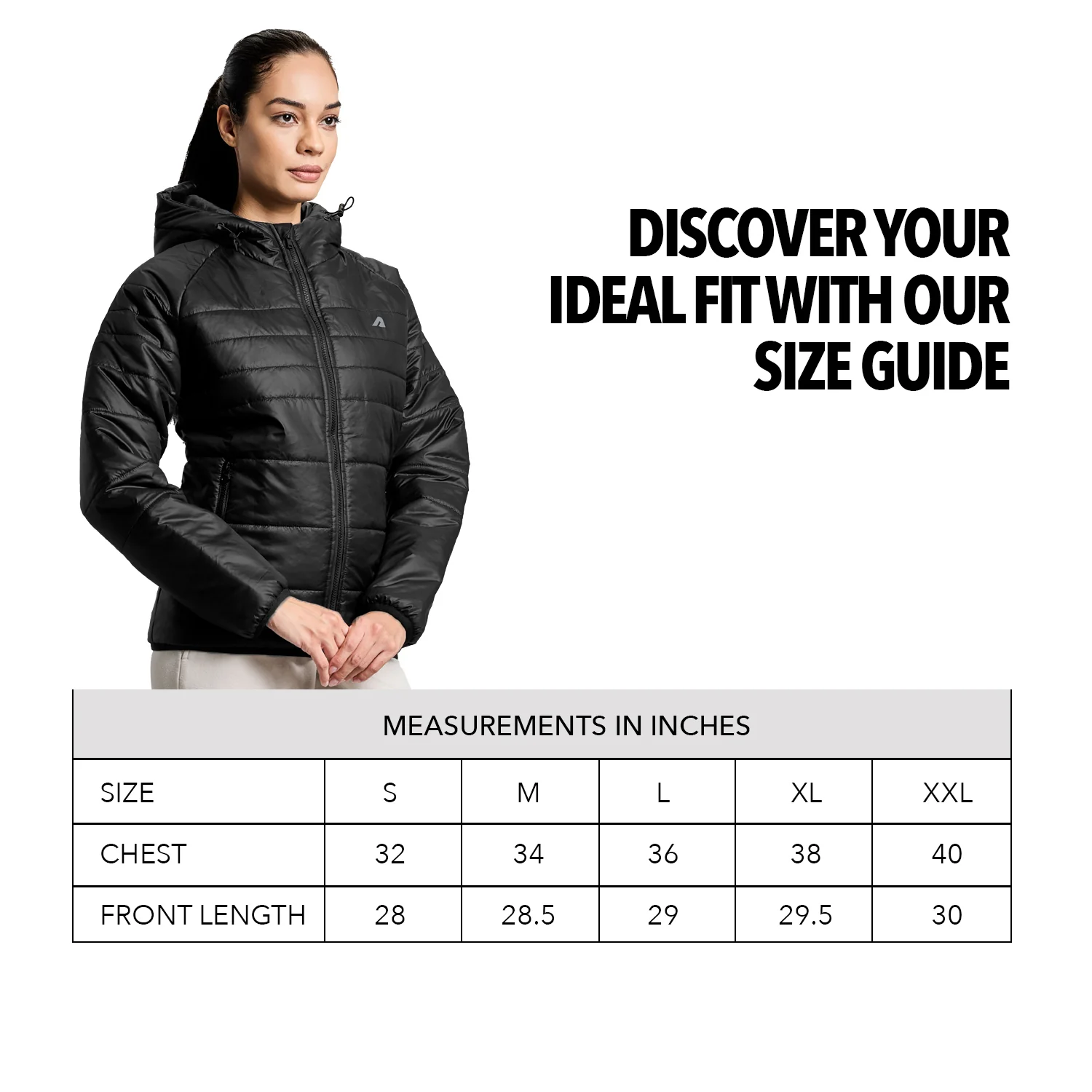 Polar Womens Puffer Jacket - Black - Image 5