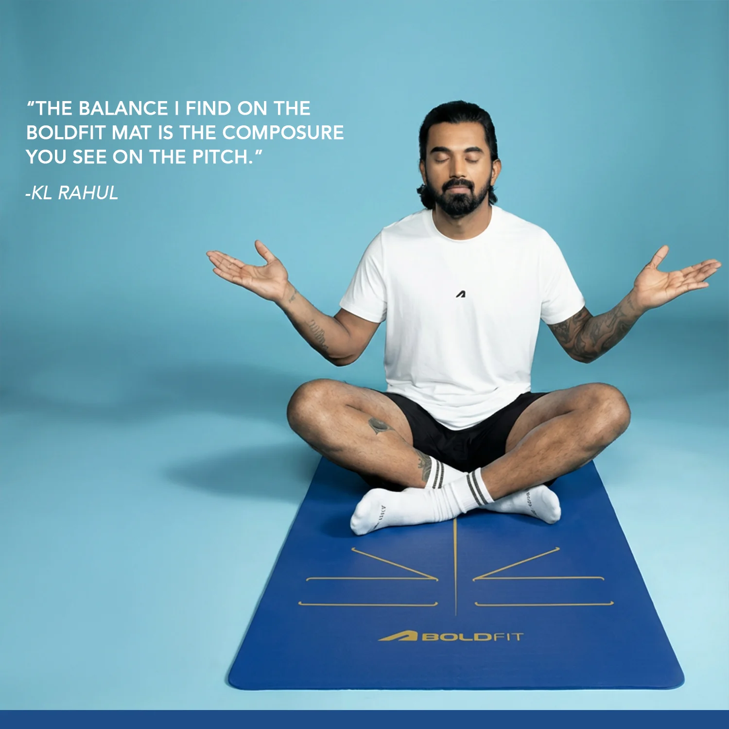 Pro Align 6 mm TPE Yoga Mat with Strap - Blue - Image 5