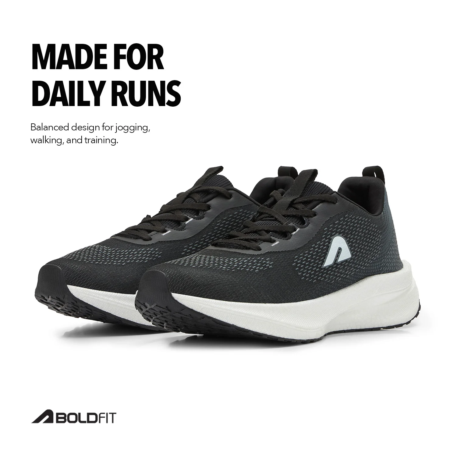 Ignitr Mens Running & Training Shoes - Black - Image 4