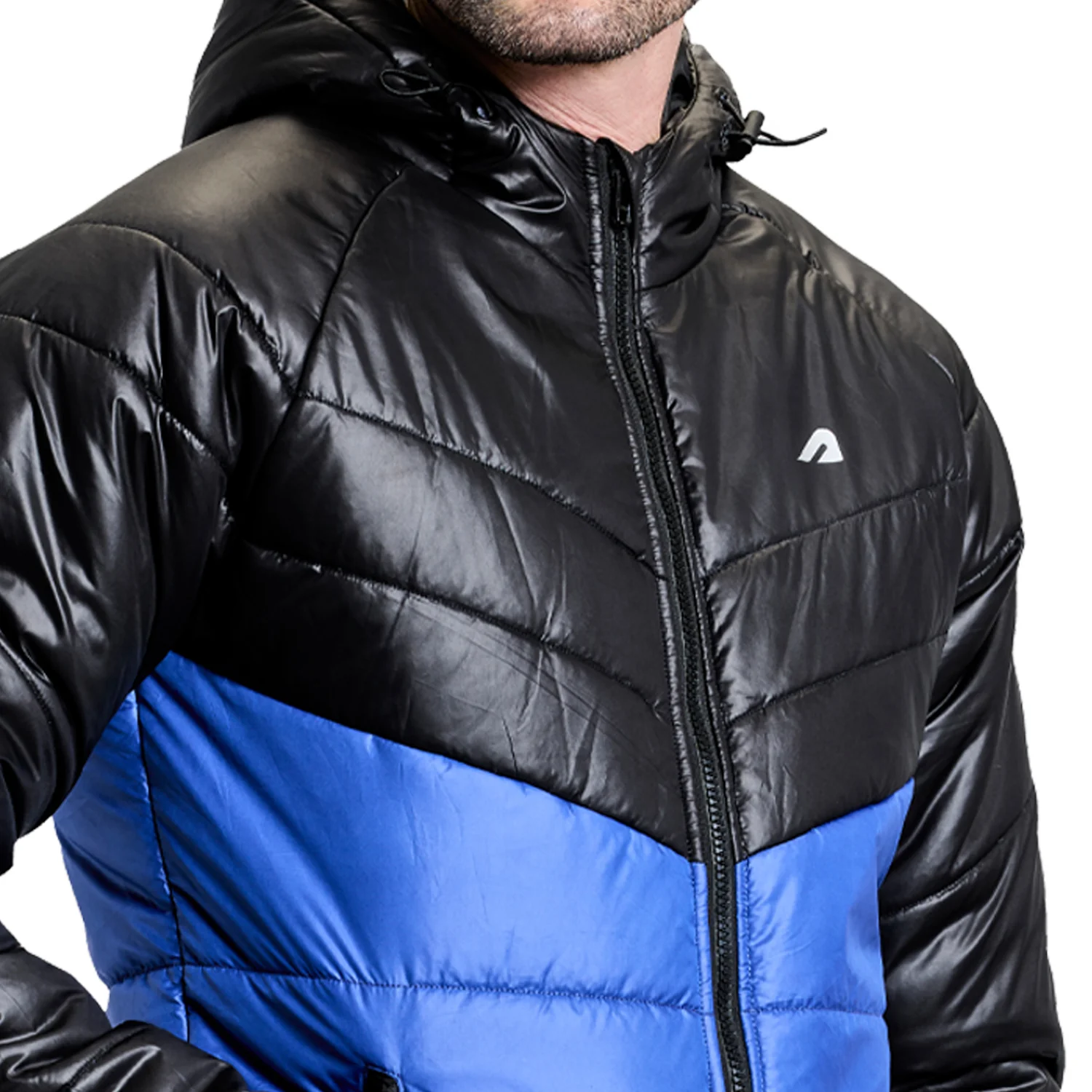 Storm Mens Puffer Jacket - Black/Blue - Image 3