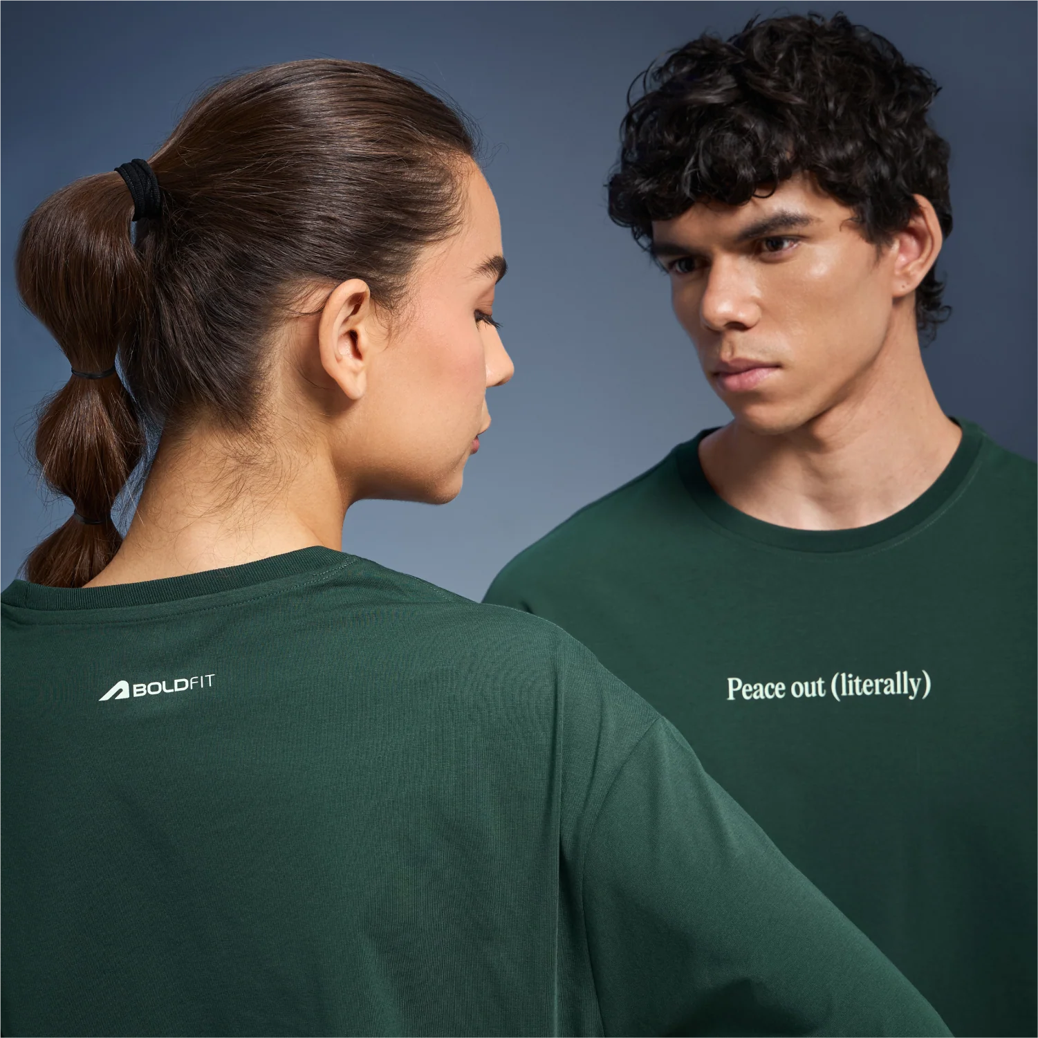 Graphic Tee Unisex Bottlegreen - Peace Out - Image 4