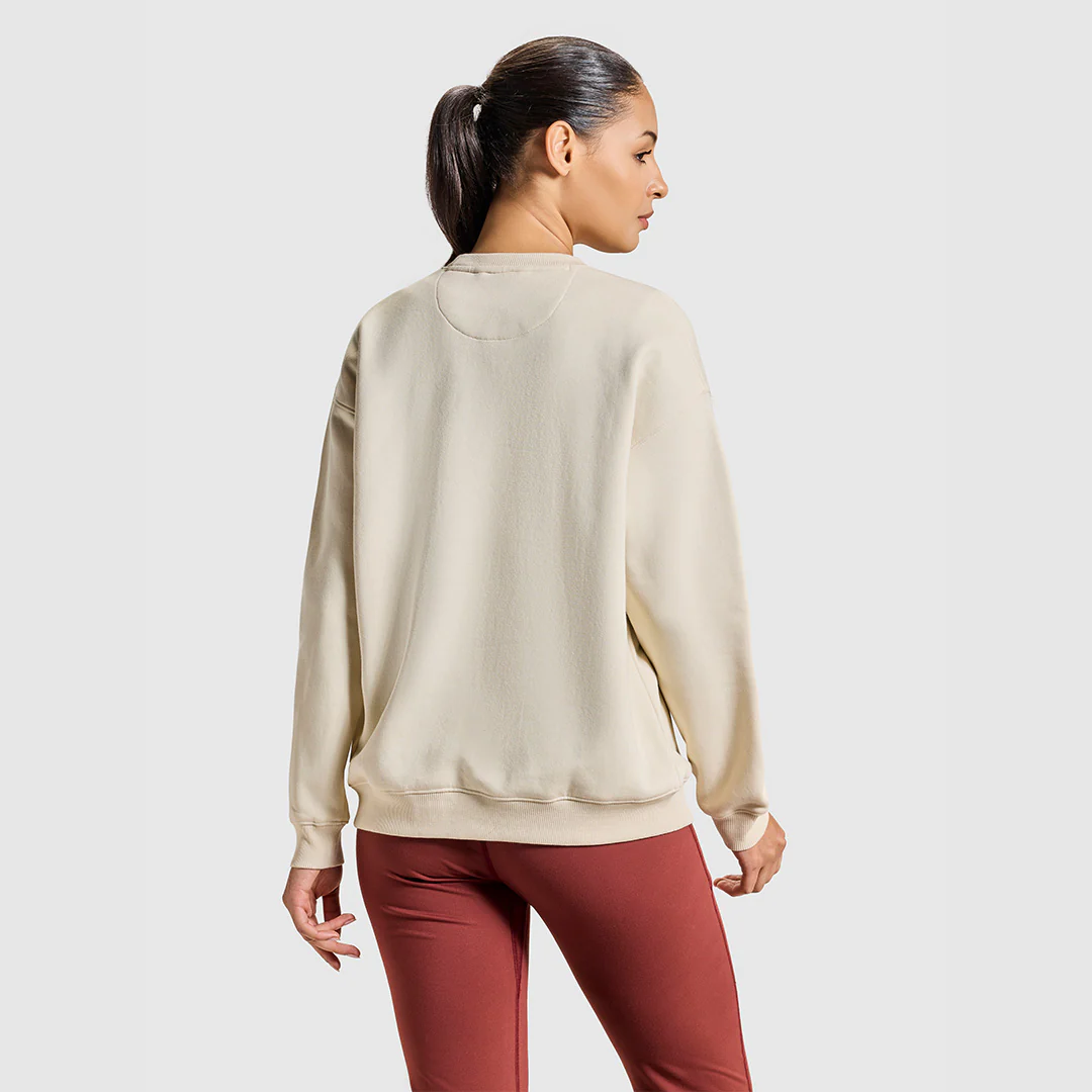 Women  Beige Sweat Shirt - Image 3