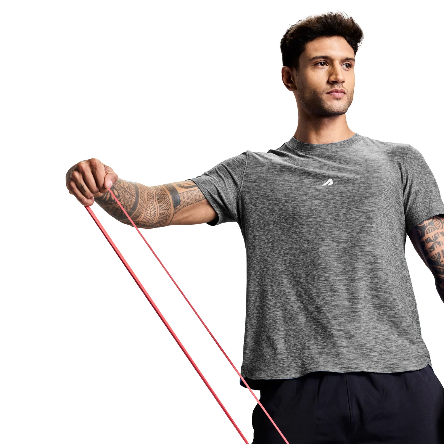 Intense Mens Tee - Melange Grey - Image 3