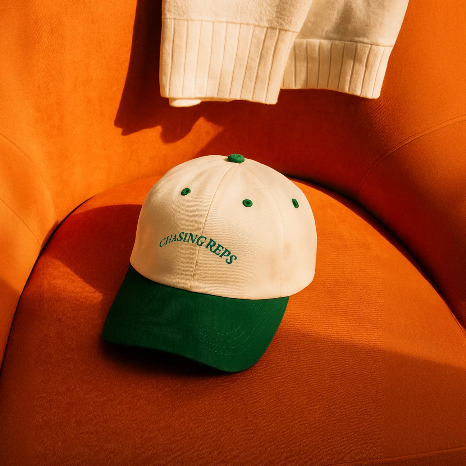Washed Caps White Green Chasing Reps - Image 6