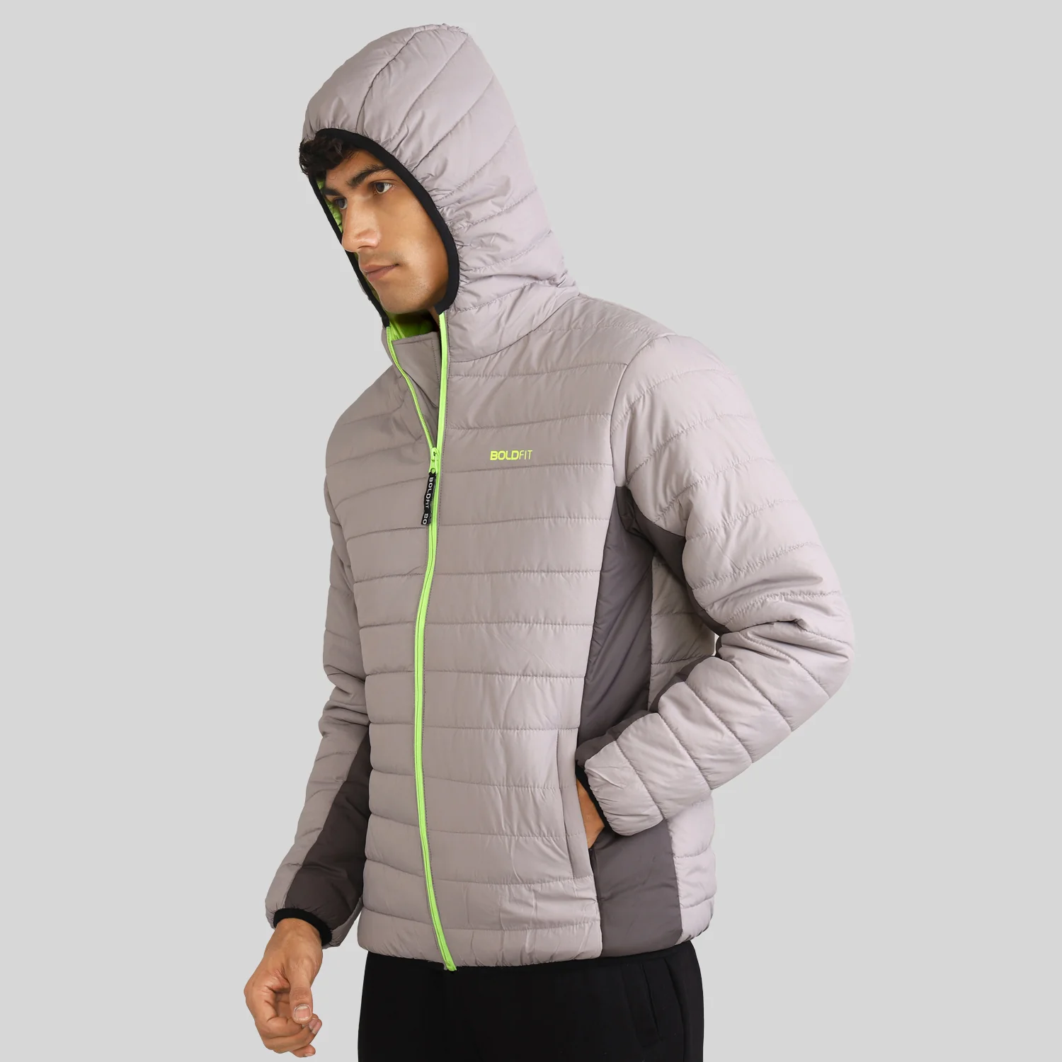 Mens Winter Bomber Jacket - Charcoal Grey - Image 3