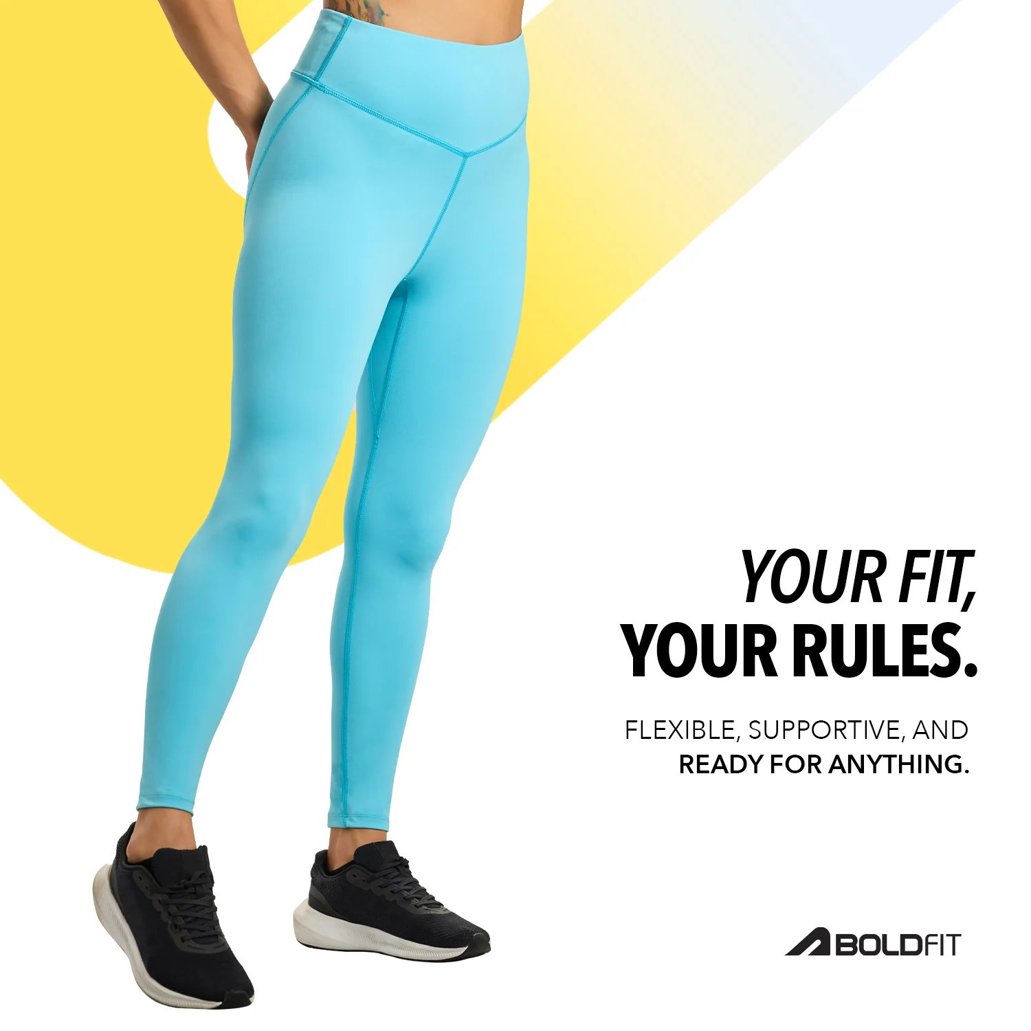 LIMITLESS NYLOFLEX HIGH RISE TIGHTS  - Light Blue - Image 4